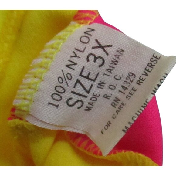 Vintage 1980'S GIRLS 3X Swimsuit NYLON STRETCH COLORBLOCK swim suit CASTAWAYS - Picture 4 of 4